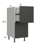 Euro Cafe 15" 2-Drawer Vanity Base Cabinet with 1 Inner Drawer