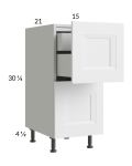 Harbor White 15" 2-Drawer Vanity Base Cabinet with 1 Inner Drawer