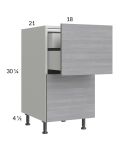 Euro Grey 18" 2-Drawer Vanity Base Cabinet with 1 Inner Drawer
