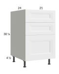 Harbor White 21" 3-Drawer Base Cabinet