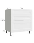 Harbor White 33" 3-Drawer Base Cabinet