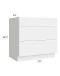 Venetian White Gloss 36" 3-Drawer Base Cabinet