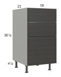 Euro Cafe 18" 3-Drawer Vanity Base Cabinet