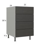 Euro Cafe 21" 4-Drawer Base Cabinet