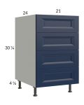 Harbor Navy 21" 4-Drawer Base Cabinet