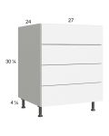 Euro Gloss White 27" 4-Drawer Base Cabinet
