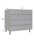 Euro Grey 36" 4-Drawer Base Cabinet
