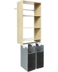 Wall Mounted Wardrobe Closet Storage Organizer Kit System with Shelves and Hanging Hamper Kit
