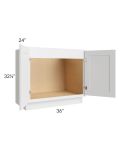 Gramercy White ADA 36" Sink Base Cabinet