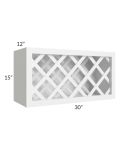 Pearl White 30x15 Lattice Wine Rack