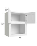 Pearl White 30x36 Microwave Cabinet