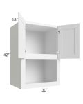 Pearl White 30x42 Microwave Cabinet