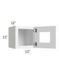 Pearl White 12x12 Decorative Wall Cabinet with Plain Glass 