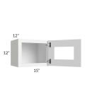 Pearl White 15x12 Wall Cabinet with Plain Glass