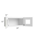 Pearl White 24x12 Decorative Wall Cabinet with Plain Glass