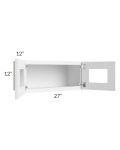 Pearl White 27x12 Decorative Wall Cabinet with Plain Glass