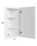 Pearl White 12x30 Wall End Angle Cabinet