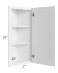 Pearl White 12x36 Wall End Angle Cabinet