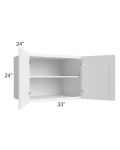 Pearl White 33x24x24 Refrigerator Wall Cabinet