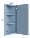 Sky Blue Shaker 12x36 Angle Wall Cabinet
