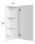 Dakota White 12x36 Angle Wall Cabinet