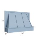 Sky Blue Shaker 36" Wood Range Hood