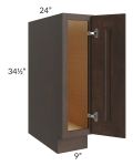 Tuscan Kona Brown 9" Full Height Door Base Cabinet