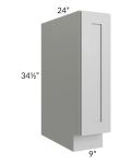Midtown Painted Grey Shaker 9" Full Height Door Base Cabinet