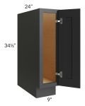 Midtown Black Shaker 9" Full Height Door Base Cabinet