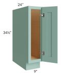 Midtown Mint Green Shaker 9" Full Height Door Base Cabinet