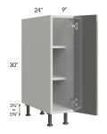 Milan Grey Gloss 9" Full Height Door Base Cabinet