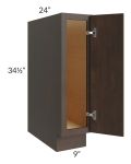 Vienna Kona Brown 9" Full Height Door Base Cabinet