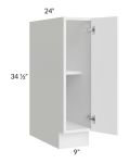 Venetian White Matte 9" Full Height Door Base Cabinet