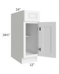 Dakota White 12" Base Cabinet