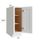 Stratus White 12" Full Height Door Base Cabinet