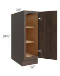 Tuscan Kona Brown 12" Full Height Door Base Cabinet