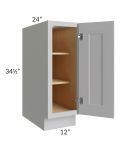 Tuscan Painted Grey 12" Full Height Door Base Cabinet