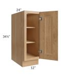 Tuscan Timber 12" Full Height Door Base Cabinet
