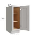 Midtown Light Grey Shaker 12" Full Height Door Base Cabinet