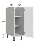 Milan White Matte 12" Full Height Door Base Cabinet