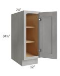Gramercy Grey Mist 12" Full Height Door Base Cabinet