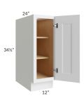 Union White 12" Full Height Door Base Cabinet