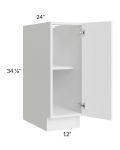 Venetian White Matte 12" Full Height Door Base Cabinet