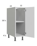 Euro Gloss White 12" Full Height Door Base Cabinet