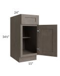 Natural Grey Shaker 15" Base Cabinet
