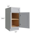 Asheville Grey Shaker 15" Base Cabinet