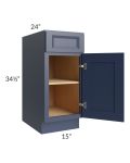 Bayville Blue 15" Full Height Door Base Cabinet