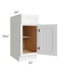 Alpine White Shaker 15" Base Cabinet 