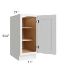 Stratus White 15" Full Height Door Base Cabinet