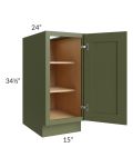 Midtown Hunter Green Shaker 15" Full Height Door Base Cabinet